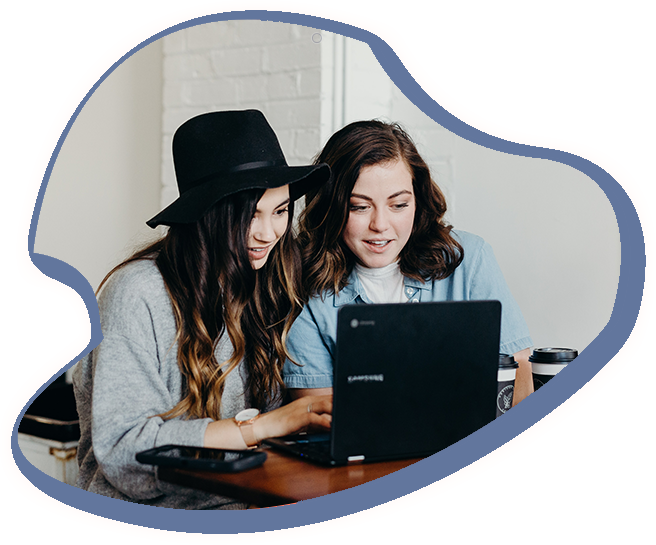 Two Girls working together